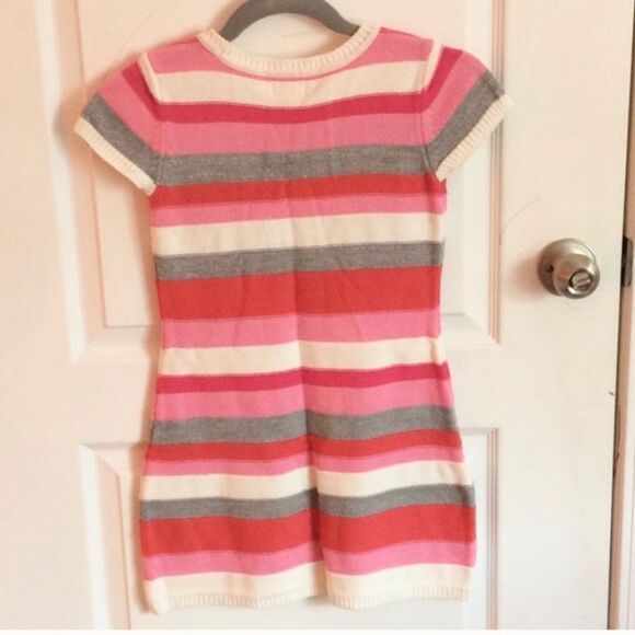 2/$15! Children’s Place Pink Striped Short Sleeve Sweater Dress Sz 10-12 Large - Picture 3 of 5
